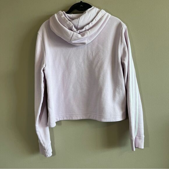 ✨ Adidas Women’s Lilac Cropped Hoodie Medium - Picture 6 of 8